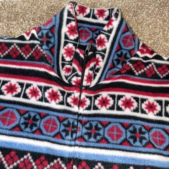Cuddl Duds Fleece wear with Stretch Full Zip Vest Indian Navajo pattern  SZ SM - Picture 7 of 10